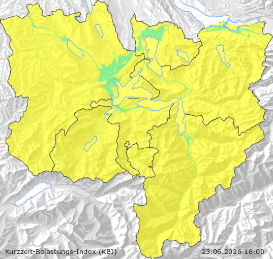 Karte der Luftqualität in der Innerschweiz, KBI