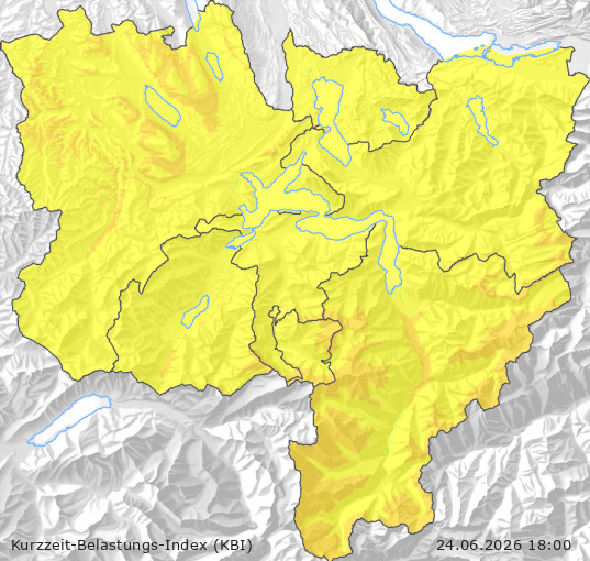Karte der Luftqualität in der Innerschweiz, KBI