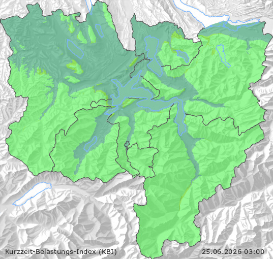 Karte der Luftqualität in der Innerschweiz, KBI
