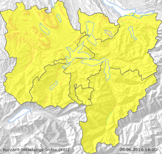 Karte der Luftqualität in der Innerschweiz, KBI