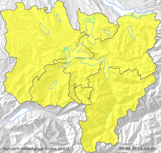 Karte der Luftqualität in der Innerschweiz, KBI