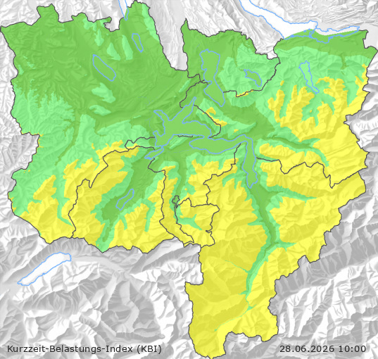 Karte der Luftqualität in der Innerschweiz, KBI