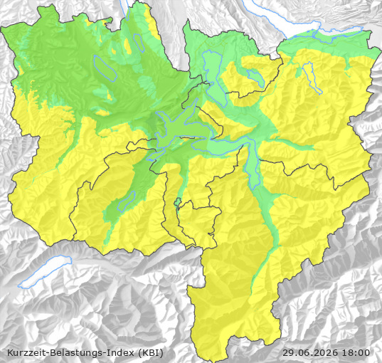 Karte der Luftqualität in der Innerschweiz, KBI