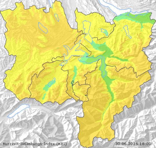 Karte der Luftqualität in der Innerschweiz, KBI