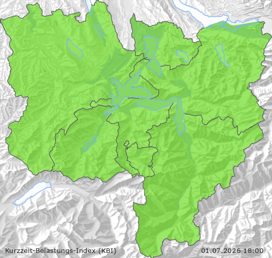 Karte der Luftqualität in der Innerschweiz, KBI