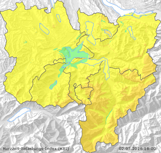 Karte der Luftqualität in der Innerschweiz, KBI