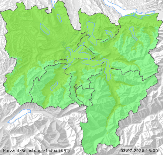 Karte der Luftqualität in der Innerschweiz, KBI