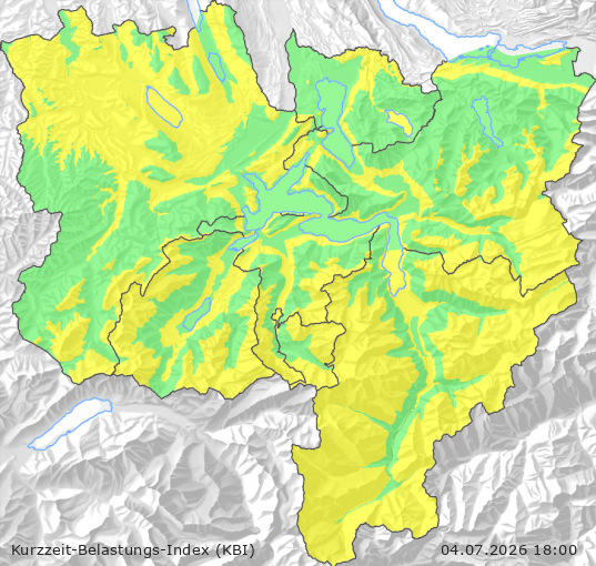 Karte der Luftqualität in der Innerschweiz, KBI