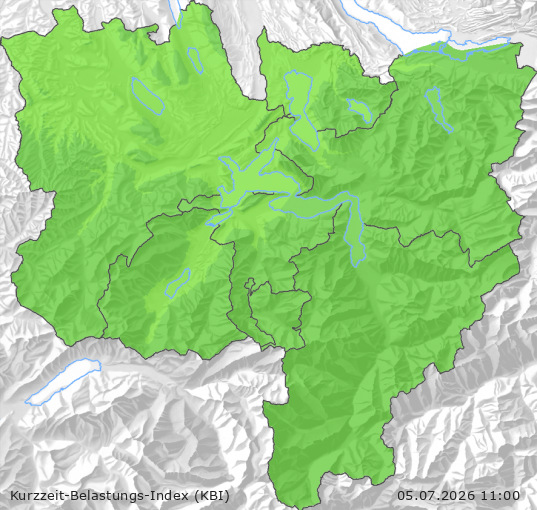 Karte der Luftqualität in der Innerschweiz, KBI