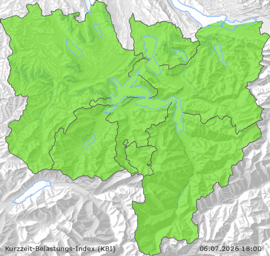 Karte der Luftqualität in der Innerschweiz, KBI
