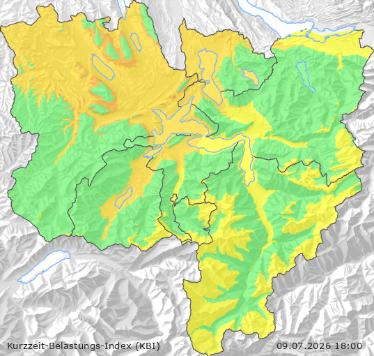 Karte der Luftqualität in der Innerschweiz, KBI