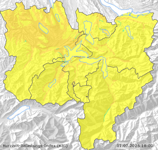 Karte der Luftqualität in der Innerschweiz, KBI