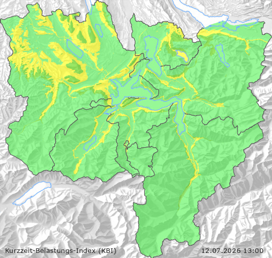 Karte der Luftqualität in der Innerschweiz, KBI