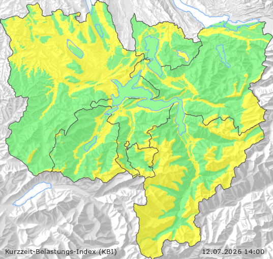 Karte der Luftqualität in der Innerschweiz, KBI