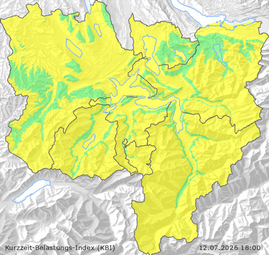 Karte der Luftqualität in der Innerschweiz, KBI