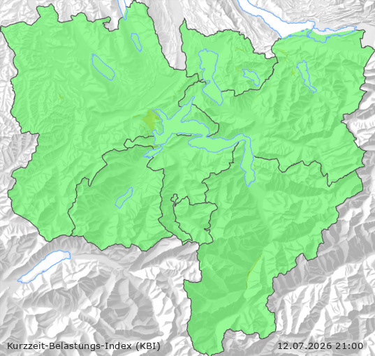 Karte der Luftqualität in der Innerschweiz, KBI