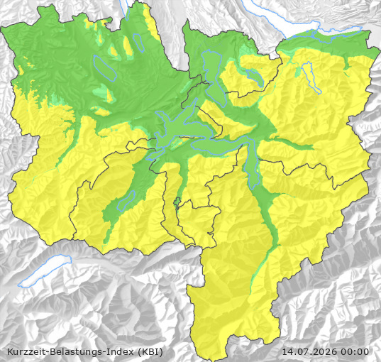 Karte der Luftqualität in der Innerschweiz, KBI