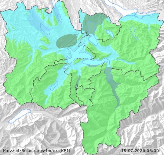 Karte der Luftqualität in der Innerschweiz, KBI