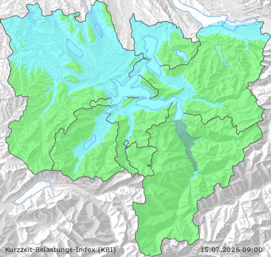 Karte der Luftqualität in der Innerschweiz, KBI