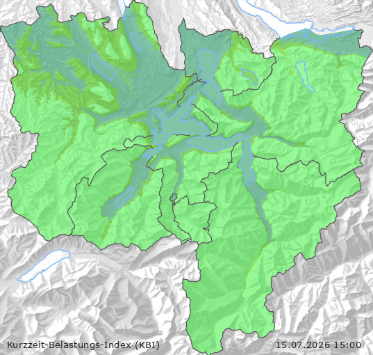Karte der Luftqualität in der Innerschweiz, KBI