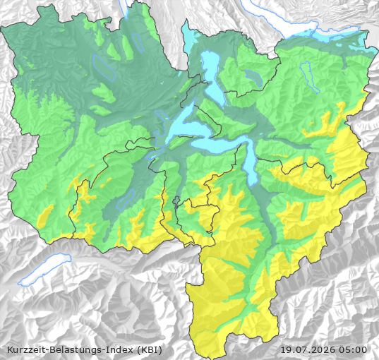 Karte der Luftqualität in der Innerschweiz, KBI