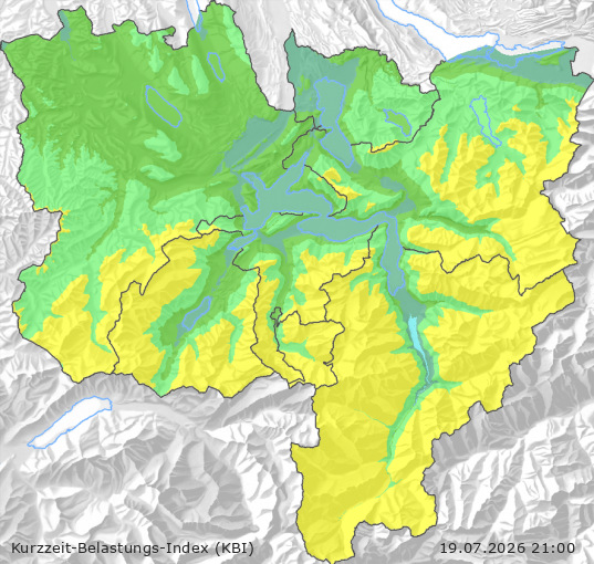 Karte der Luftqualität in der Innerschweiz, KBI