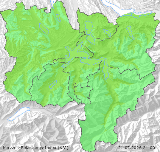 Karte der Luftqualität in der Innerschweiz, KBI