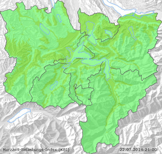 Karte der Luftqualität in der Innerschweiz, KBI