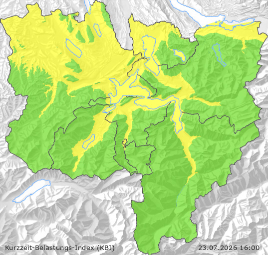Karte der Luftqualität in der Innerschweiz, KBI
