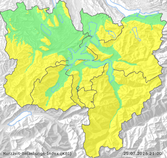 Karte der Luftqualität in der Innerschweiz, KBI