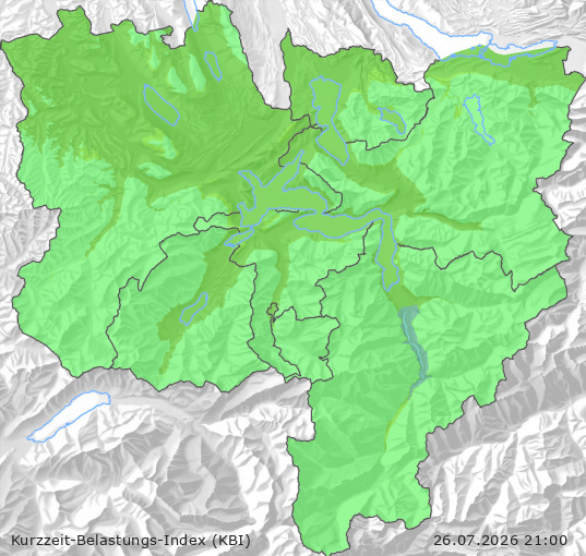 Karte der Luftqualität in der Innerschweiz, KBI
