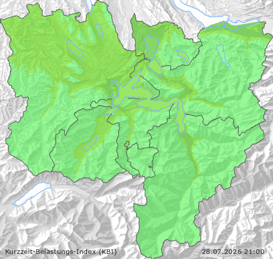 Karte der Luftqualität in der Innerschweiz, KBI