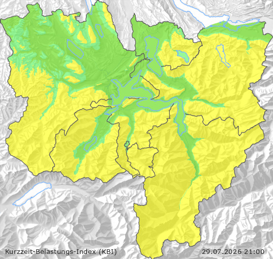 Karte der Luftqualität in der Innerschweiz, KBI