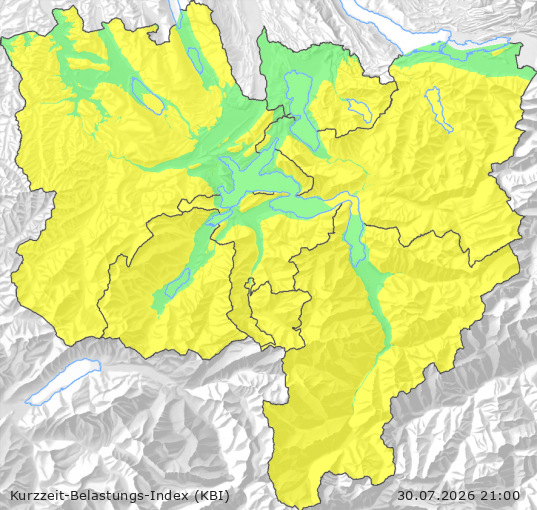 Karte der Luftqualität in der Innerschweiz, KBI