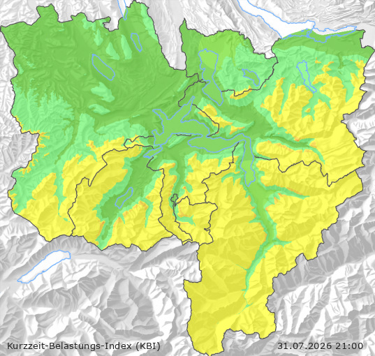 Karte der Luftqualität in der Innerschweiz, KBI