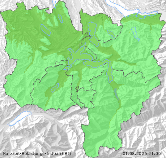 Karte der Luftqualität in der Innerschweiz, KBI