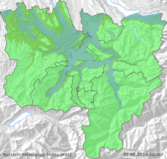 Karte der Luftqualität in der Innerschweiz, KBI
