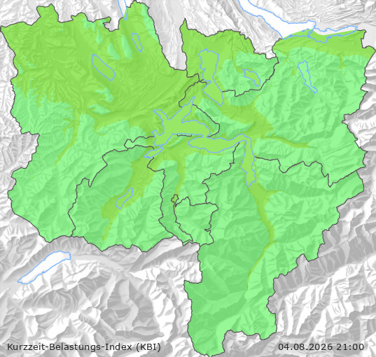 Karte der Luftqualität in der Innerschweiz, KBI