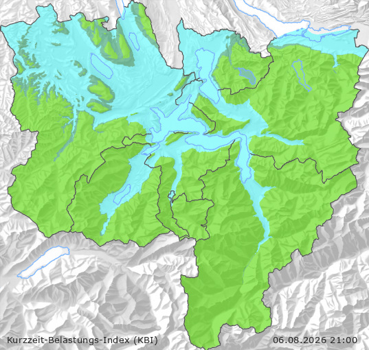 Karte der Luftqualität in der Innerschweiz, KBI
