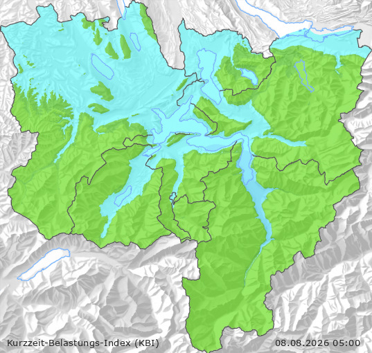 Karte der Luftqualität in der Innerschweiz, KBI