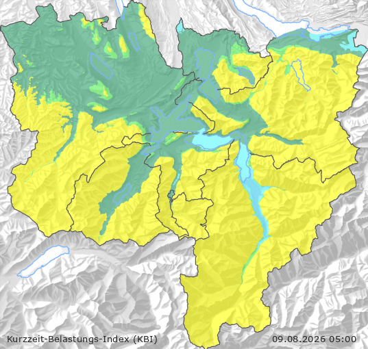 Karte der Luftqualität in der Innerschweiz, KBI