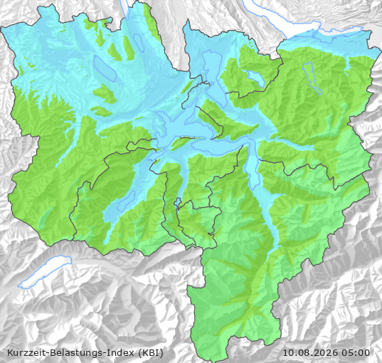 Karte der Luftqualität in der Innerschweiz, KBI