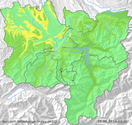 Karte der Luftqualität in der Innerschweiz, KBI
