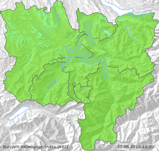 Karte der Luftqualität in der Innerschweiz, KBI