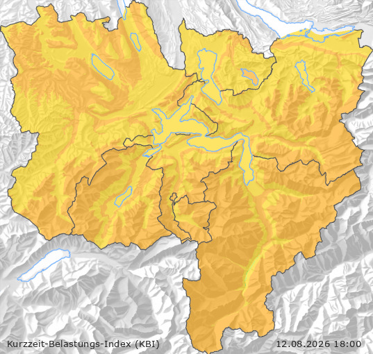 Karte der Luftqualität in der Innerschweiz, KBI