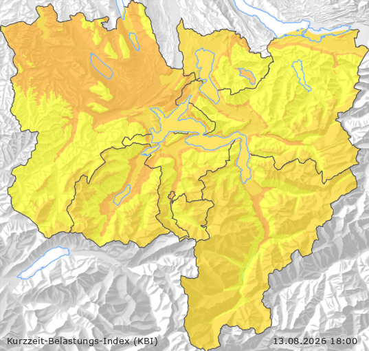Karte der Luftqualität in der Innerschweiz, KBI
