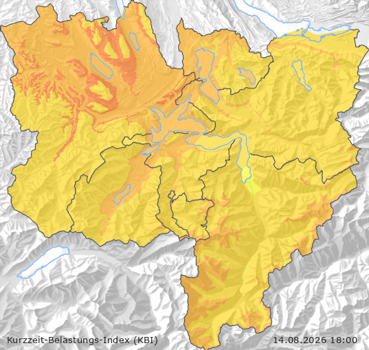 Karte der Luftqualität in der Innerschweiz, KBI