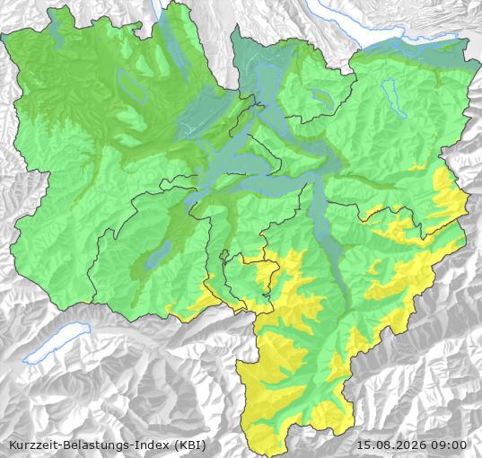 Karte der Luftqualität in der Innerschweiz, KBI