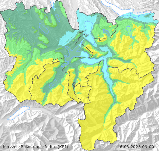 Karte der Luftqualität in der Innerschweiz, KBI
