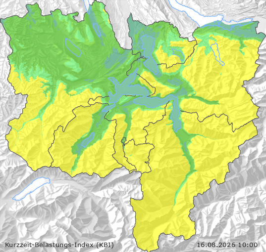 Karte der Luftqualität in der Innerschweiz, KBI